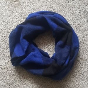 Black and Blue Checkered Fleece Infinity Scarf